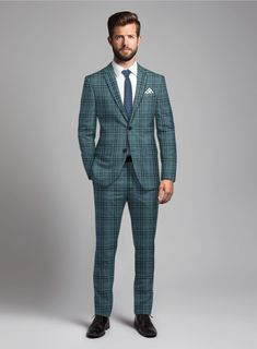 Discover the stunning blend of elegance and durability with the Noble Lucinda Check Wool Silk Linen Suit, ideal for those seeking a sophisticated wardrobe addition.  Crafted from a luxurious blend of wool, silk, and linen, our suit offers a tactile experience as pleasing as its aesthetic, adorned with a plaid design in serene blues, fabulous for moments that demand both poise and presence. Command the boardroom or captivate audiences at a cultural soirée and invest in this masterpiece, not just Timeless Tailored Set With Suit Collar, Timeless Tailored Set With Notch Lapel, Timeless Tailored Sets With Notch Lapel, Luxury Fitted Three-piece Suit For Business Casual, Custom Fit Notch Lapel Sets For Business Casual, Tailored Wool Elegant Sets, Tailored Wool Sets Elegant Style, Semi-formal Custom Fit Set With Notch Lapel, Semi-formal Single Breasted Custom Fit Set