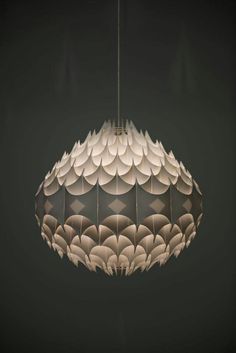 an unusual light fixture hanging from the ceiling