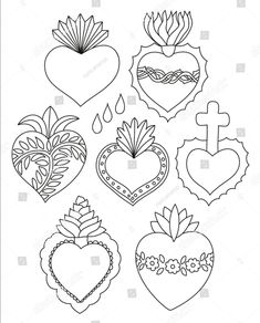 coloring pages with hearts and crosses for valentine's day or any other holiday celebration