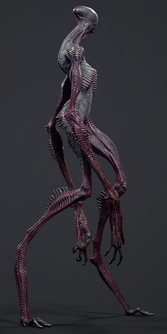 an alien is standing in the air with its legs spread out