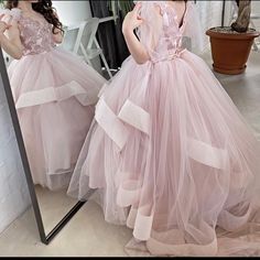 Flower Girl Dress/ Formal Events. Fits 7-8 Mix Match Bridesmaids, Tulle Flower Girl Dress, Pink Flower Girl Dresses, Tulle Flower Girl, Tulle Flowers, Bridesmaid Party, Dress Occasion, Flower Girl Dresses Tulle, Flower Girl Dress