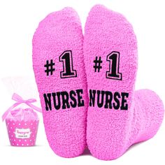 PRICES MAY VARY. NURSE SOCKS: These pink fuzzy nurse socks are perfect for your nurse friends and coworkers. The socks feature the funny saying "1 NURSE" and are made with soft, moisture-wicking material that provides excellent comfort for your feet. SIZE & MATERIAL: These fuzzy socks are made of plush coral fleece, providing ultimate comfort and warmth. Designed to fit women's shoe sizes 6-10. Our fuzzy socks also feature black non-slip soles, ensuring your safety on wood and tile floors. CUPCA Pink Comfortable Socks For Gift, Comfortable Pink Socks For Gift, Comfortable Non-slip Socks For Gift, Comfortable Pink Socks For Gifts, Comfortable Non-slip Socks As Gift, Comfortable Pink Socks As A Gift, Pink Novelty Socks For Gift, Pink Super Soft Socks For Gift, Soft Pink Socks For Gift