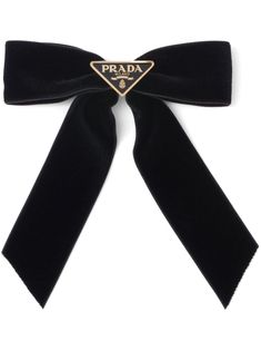 Prada Hair Accessories, Fame Clothes, Designer Hair Accessories, Black Velvet Bow, Prada Accessories, Velvet Hair, Closet Essentials, Velvet Bow, Demi Fine Jewelry