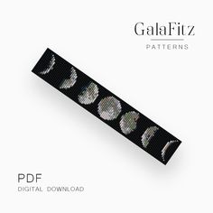 a black and white bracelet with the words galafiz on it, in different colors