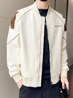 kkboxly Varsity Jacket, Men's Casual Baseball Jacket Coat Regular Fit – Kkboxly™ Pocket Pattern, Baseball Jacket, Jacket Coat, Men's Casual, Stand Collar, Varsity Jacket, Collar Styles, Mens Jackets, White And Black