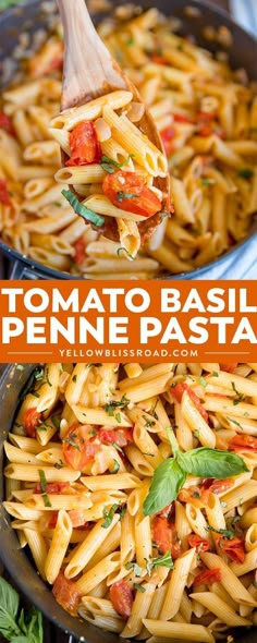 this tomato basil penne pasta is so good and easy to make