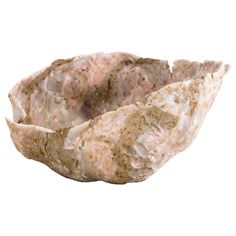 a close up of a rock bowl on a white background with clipping for text