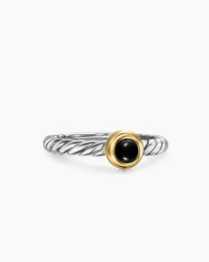 Petite Cable Ring in Sterling Silver with 14K Yellow Gold and Black Onyx, 2.8mm Yellow Gold Amethyst Ring, Cable Ring, 2024 Clothes, Yurman Ring, David Yurman Ring, Gold Amethyst Ring, Freshwater Pearl Ring, Women's Rings, Customer Care