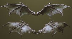 two wings shaped like bats on a green background