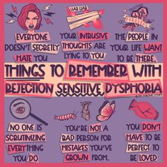 Rejection Sensitive Dysphoria, Things To Remember, Mental And Emotional Health, Self Care Activities, Coping Skills, Health Awareness, Mental Wellness, Mental Health Awareness, Emotional Health