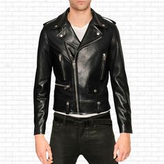 100% Leather Zipper closure Dry Clean Only Material : 100% Real Leather / Lambskin ► This leather jacket for men is made with REAL LAMBSKIN LEATHER, lined with Satin lining. ► This biker style leather motorcycle jacket men's is a modern fit jacket. For an accurate size, please refer to the size chart provided in the picture. Front: Zip Closure, Multiple Pockets with internal Satin lining are key features of men's leather jacket. Dry Clean Only  Occasions: Casual ,Daily Use, Going Out, Sports, Work, Office, Party, Biker Pockets: As shown in picture and  1 inside pocket Our specialists keep additional care in creating this clothing just to offer you screen precise perfect work of art. Craftsmanship and durability is 100% guaranteed Punk Leather Jacket With Zip Fly, Punk Biker Jacket With Zipper Closure, Punk Leather Biker Jacket With Zip Fly, Punk Leather Jacket With Zipper Closure, Urban Leather Motorcycle Outerwear, Motorcycle Jacket Outfit, Black Leather Motorcycling Jacket, Leather Long Sleeve Motorcycle Outerwear, Motorcycle Jacket Mens