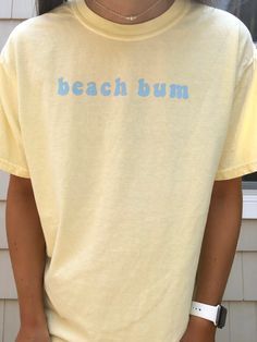 "Banana Comfort Colors tee with \"beach bum\" in blue! Modeling a size adult medium. 100% cotton." Point Pleasant Beach Nj, Point Pleasant Beach, Point Pleasant, Comfort Colors Tee, Beach Bum, Comfort Colors, T Shirts For Women, T Shirts, Sweatshirts