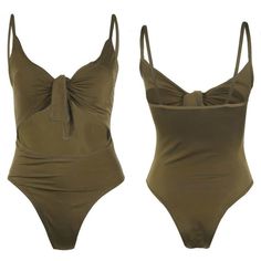 Perfect for beach days and poolside lounging High Rise One-piece Swimsuit Fabric: Stretch-Polyester No Padding Open Front, Tie Knot Colors: White, Army Green Size: S to XL Age: Adult Gender: Female Brand Name: NoEnName_Null Product ID: CJYDYYLJ00085 Note: All sizes are smaller than regular European and American sizes. Choose the larger size if your size is between two sizes. Please allow 2-3cm differences due to manual measurement. CM to Inches converter Disclaimer:*Actual colors may vary. This Stretch Swimwear For Summer Beach, Stretch Swimwear For Beach In Summer, Stretch Beachy Swimwear For Summer, Stretch Summer Swimwear, Summer Beachwear For Poolside, Summer Beachwear Swimwear For Poolside, Summer Stretch Tankini For Sunbathing, Summer Swimwear For Sunbathing, Summer Style Bodysuit For Sunbathing