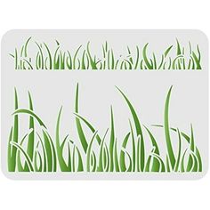 green grass cut outs on a white background