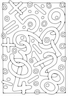 a coloring page with the word's numbers and letters on it, in black and white