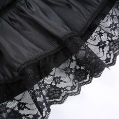 Black Bow And Lace Pleated Skirt | Handong - Dreamcatcher S Black Goth Aesthetic, Handong Dreamcatcher, Edgy Aesthetic, Basic Skirt, Skirt Y2k, Unique Hoodies, Black Goth, E Girl, Goth Aesthetic