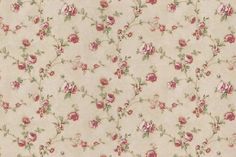 an old fashioned wallpaper with pink flowers on it