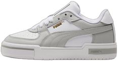 White Fade-resistant Low-top Skate Shoes, White Fade-resistant Mid-top Sneakers, White Perforated Skate Shoes For Sports, White Skate Shoes With Perforations For Sports, Modern White Fade-resistant Sneakers, Modern White Skate Shoes For Sports, Puma Ca Pro, Grey Sneakers, Classic Sneakers