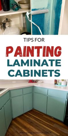 the words tips for painting laminate cabinets