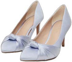 Elegant Light Blue Almond Toe Heels, Elegant Blue Wedding Shoes For Spring, Elegant Light Blue Wedding Shoes For Formal Occasion, Elegant Light Blue Closed Toe Heels, Light Blue Pointed Toe Wedding Shoes, Chic Light Blue Formal Heels, Elegant Light Blue Heels For Evening, Elegant Light Blue Heels For Formal Occasions, Chic Light Blue Heels For Formal Occasions