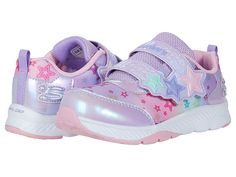 SKECHERS KIDS Sport - Comfy Grip 302731N (Toddler/Little Kid) - Girl's Shoes : Lavender/Pink : With every step your little one takes follows style and comfort, when they're strutting in the SKECHERS KIDS Sport - Comfy Grip 302731N sneakers. Textile and synthetic upper. Double hook-and-loop closure. Round-toe silhouette. Textile lining and insole. Durable textile and synthetic outsole. Imported. Measurements: Weight: 5 oz Product measurements were taken using size 12 Little Kid, width M. Please n The Magic Book, Gender Announcement, Miss Kelly, Kids Summer Clothes, 2 December, Skechers Kids, Kawaii Shoes, Yo Kai, Four Kids