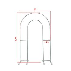 the measurements for a metal arch