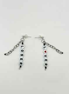 Some earrings inspired by txt's song loser=lover:) Txt Earrings, Jewelry Earrings Dangle, Etsy Earrings, Dangle Drop Earrings, Dangle Earrings, Jewelry Earrings, Drop Earrings, Silver