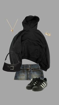 Bar Outfit Cold Weather, Cute Lazy Day Outfits For Summer, Black Jacket Outfit Women, Dark Outfits Edgy, Abg Outfits, Edgy School Outfits, Black Shoes Outfit, Collage Outfit, All Black Fit