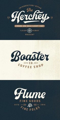 three different logos for coffee shops