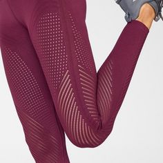 Up For Sale Is The Fabletics High-Waisted Sculptknit Legging Featuring A Geometric Mesh Pattern Very Similar To The Standout Legging Released In Kelly Rowland's First Capsule, Only This Is In A Rich Burgundy Color. It Was A Limited Special Edition Release And Is Already Sold Out. Take Advantage Of This Special Opportunity! Red Micro-elastic Yoga Pants For Workout, Red Stretch Athleisure Activewear, Red Seamless Leggings For Workout, Red Seamless Workout Leggings, Sporty Red Yoga Pants For Loungewear, Fall Sports Activewear With Micro-elastic Fit, Sporty Yoga Pants For Fall Workout, Sporty Fall Activewear, Fitted Red Activewear With Seamless Construction