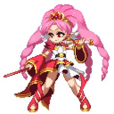 Precure Pixel, Precure Gif, Pixel Girl, Pixel Character, Pixel Gif, Anime Pixel, Princess Precure