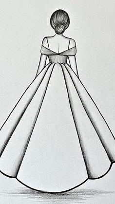 a drawing of a woman's dress with long sleeves and a high neckline