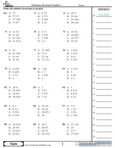 the worksheet for adding and subming numbers to one digit number in each column