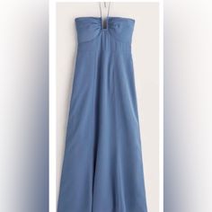 Nwt Abercrombie & Fitch Halter Maxi Dress Cornflower Blue Xst Completely Sold Out Online! Super Hard To Find A Brand New One In A Solid Color. Halter Tie At Neck, Corset "U" Neckline, Hidden Zipper In Back, Bias Cut Skirt, Open Back. This Is The Perfect Dress For A Spring/Summer Wedding! Outer Fabric Material: 100% Polyester Lining: 98% Polyester, 2% Elastane Brand New With Tags **Picture On Model Of The Pink Dress Is To Show The Fit Only. Actual Dress Is Solid Cornflower Blue** Blue Maxi Dress With Fitted Bodice For Spring, Blue Silk Dress For Garden Party, Silk Blue Dress For Garden Party, Blue Silk Midi Dress For Spring, Blue Silk Midi Dress For Brunch, Neck Corset, Spring Summer Wedding, Abercrombie And Fitch Dresses, Bias Cut Skirt