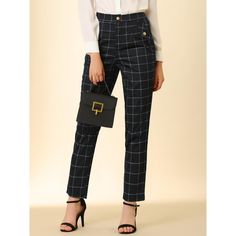 Retro and classic, this pant style with softly plaid fabric and elastic waist. Perfectly pair with tops and casual shoes for a vintage and fashion look. A classic plaid motif adds timeless sophistication to a long pants with an easy design. Suitable for Casual, Street, Dating, Party, Weekend Gathering, Holiday and Daily Wear. Tartan Plaid Pants, Easy Design, Pants Elastic Waist, Long Trousers, Straight Trousers, Plaid Fabric, Plaid Pants, Womens Clothing Sizes, Bottom Clothes