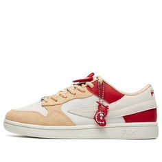 (WMNS) Fila Fusion T12W115108FWB (SNKR/Skate/Low Top/Women's) Cream Low-top Skate Shoes With Contrast Sole, Cream Skate Shoes With Contrast Sole, Red Sole Lace-up Skate Shoes, Leather Skate Shoes With Red Sole, Lace-up Skate Shoes With Red Sole, Custom Red Sole Lace-up Sneakers For Skateboarding, Custom Lace-up Sneakers For Skateboarding With Red Sole, Custom Lace-up Sneakers With Red Sole For Skateboarding, Beige Low-top Skate Shoes With Gum Sole