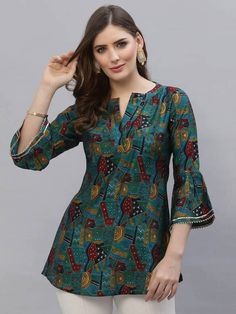 Kurti Size Chart, Tunics For Women Indian, Kurti With Jeans, Kang Min-ah, Tunic Kurti, Indian Tunic, Short Kurta