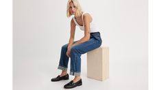 501® '90s Selvedge Women's Jeans - Dark Wash | Levi's® US Classic Rigid Denim Summer Jeans, Classic Rigid Denim Jeans For Summer, Levi's Casual Selvedge Bottoms, Casual Levi's Selvedge Bottoms, Spring Selvedge Relaxed Fit Jeans, Selvedge Jeans For Everyday Spring Wear, 90s Jeans, Selvedge Denim, Vintage Jeans