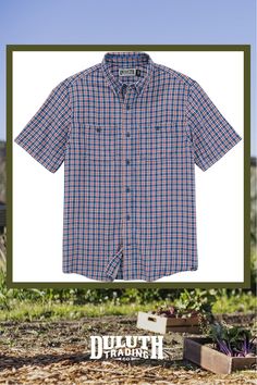 A shirt so mellow and comfortable, it’ll become your favorite place to unwind. Summer Plaid Shirt For Casual Gatherings, Comfortable Cotton Tops For Outdoor, Relaxed Fit Shirt For Outdoor Spring Activities, Spring Outdoor Short Sleeve Cotton Shirt, Cotton Short Sleeve Shirt For Spring Outdoor, Casual Plaid Camp Shirt With Relaxed Fit, Plaid Relaxed Fit Camp Shirt For Summer, Cotton Camp Shirt With Relaxed Fit For Outdoor, Plaid Cotton Short Sleeve Shirt With Relaxed Fit