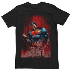 He's sure to love the cool look of this Men's DC Comics Superman Power Flex Skyline Comic Poster Graphic Tee. He's sure to love the cool look of this Men's DC Comics Superman Power Flex Skyline Comic Poster Graphic Tee. Crewneck Short sleeves FABRIC & CARE Cotton Machine wash Imported Color: Black. Gender: male. Age Group: adult. Poster Graphic, Comic Poster, Cool Look, The Cool, Superman, Dc Comics, Tshirt Print, Graphic Tee, Age Group