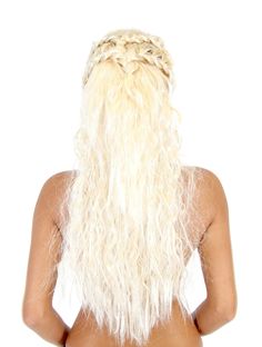 Medieval Queen Costume Wig Daenerys Targaryen Braid, Khaleesi Costume, Targaryen Costume, Daenerys Targaryen Costume, Game Of Thrones Khaleesi, Long Blonde Wig, Elsa Cosplay, Peinados Recogidos, Queen Costume