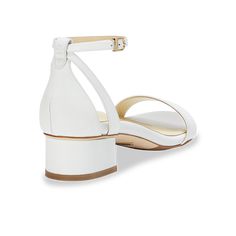 Stylish and comfortable, the Perfect Block Sandal 30 in white calf leather features a 30mm block heel, arch support, and adjustable ankle straps. Sarah Flint, Block Sandals, Wide Heels, Elegant Heels, Virtual Fashion, High Quality Shoes, Shoe Closet, Ankle Straps, Stylish Shoes