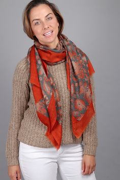 Introducing the Maelie Two-Tone Oblong Scarf, a versatile accessory in a striking orangish-red color. This elegant scarf can also be used as a shawl, providing both style and comfort. Perfect for any occasion, the Maelie scarf adds a pop of color and sophistication to your outfit. Crafted with attention to detail, its oblong shape ensures it drapes beautifully. Elevate your wardrobe with this chic and multifunctional piece.

Materials: 100% Wool
Size: 28" x 78" Printed Scarves, Infinity Scarf Pattern, Elegant Scarves, Paisley Scarves, Printed Scarf, Wedding Shawl, Scarf Sale, Printed Silk Scarf, Felted Scarves