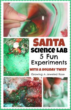 santa science lab experiment with a holiday twist for kids to do in the winter and christmas