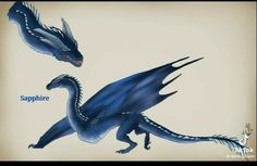 two different types of blue dragon with the words sapphire on it's back side