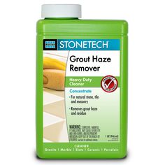 a bottle of stonetech grout haze removeer