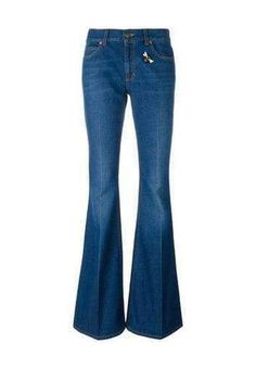 Gucci Bee & Butterfly Patches Jeans - Runway Catalog Chic Gucci Straight Leg Pants, Elegant Gucci Straight Leg Pants, Luxury Gucci Straight Leg Pants, Elegant Gucci Straight Leg Bottoms, Luxury Straight Leg Gucci Pants, Gucci Blue Straight Leg Jeans, Gucci Luxury Wide Leg Pants, Gucci Wide Leg Pants For Spring, Gucci Wide-leg Pants For Spring