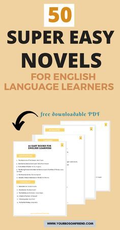 the 50 super easy novels for english language learners, including free printables