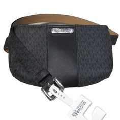 Michael Kors Women's Belt Bag, Waist Fanny Pack -Black -Large/Extra Large -Brand New Michael Kors Black Shoulder Bag With Zipper Closure, Michael Kors Black Shoulder Bag With Zipper, Black Shoulder Bag With Belt Loops, Trendy Black Shoulder Bag With Removable Belt, Trendy Michael Kors Black Bag, Black Belt Bag With Removable Belt, Black Belted Crossbody Bag, Michael Kors Trendy Black Shoulder Bag, Trendy Michael Kors Black Shoulder Bag