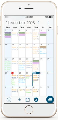 the calendar app on an iphone